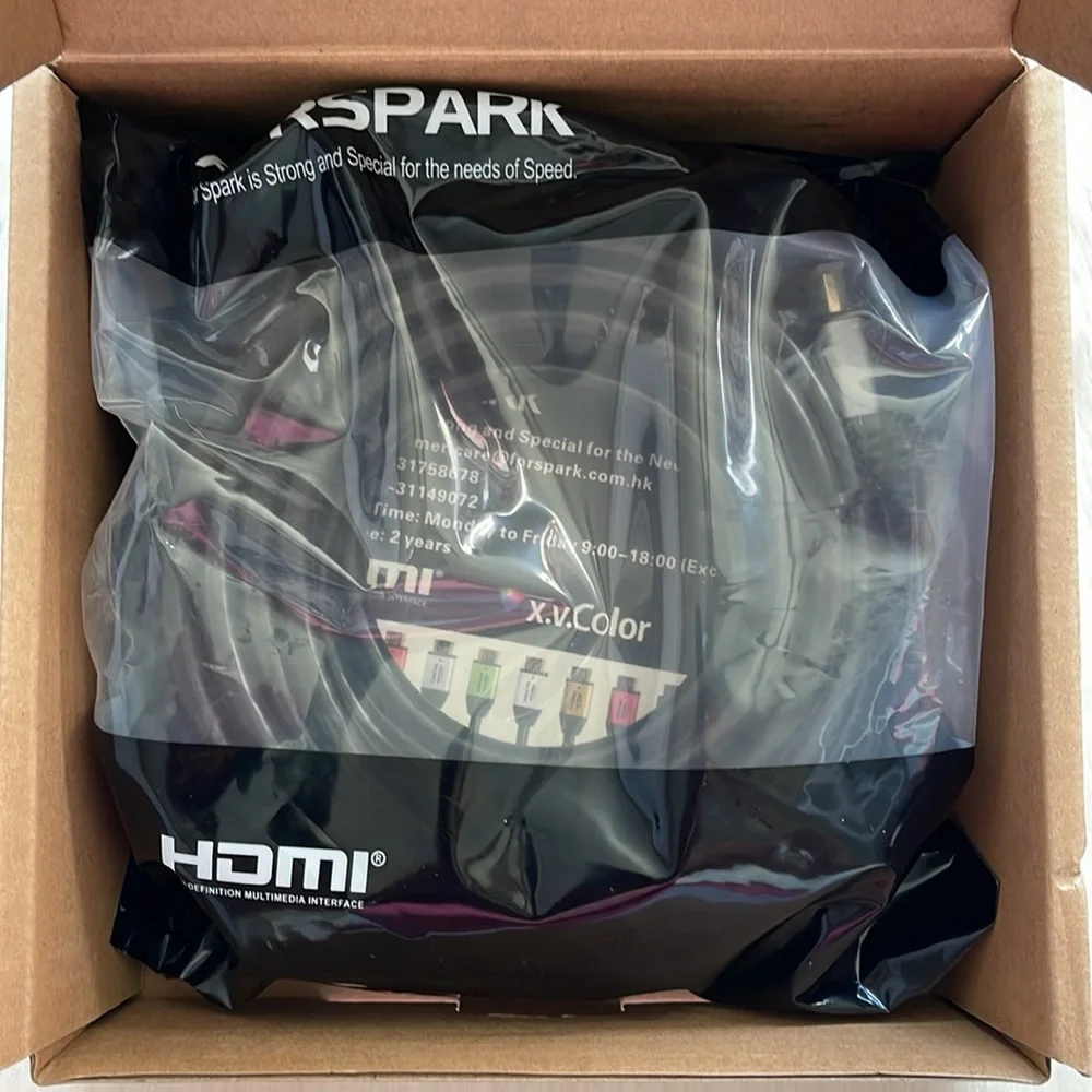Forspark Prime High Speed HDMI Cable With Ethernet Metal Dark Grey Case 25 Feet